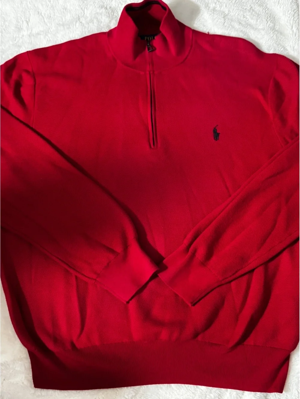 Polo Ralph Lauren Men's Red Half-Zip Sweater XL